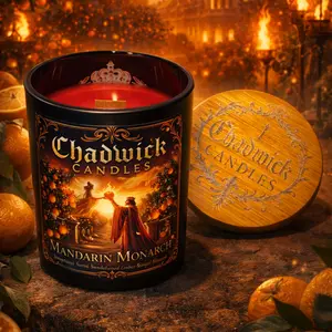 Chadwick Candles Mandarin Monarch Scented Candle - Radiant Citrus Fragrance with Blood Orange and Gilded Mandarin, Hand-Poured Coconut Apricot Crème Wax, Long-Lasting Amber and Sandalwood Base