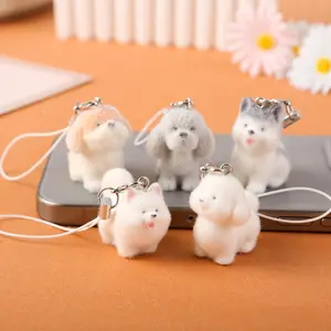 CUTE KAWAII PUPPY CHARM! 3D Fluffy Plush Dog Keychain for Bags | Trendy Mobile Phone Pendant Decor