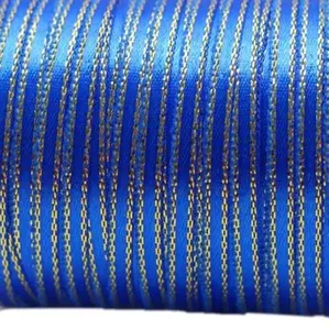 Blue Ribbon with Gold Trim - Small 1/8" Ribbon for Crafting and Decoration(50yards)