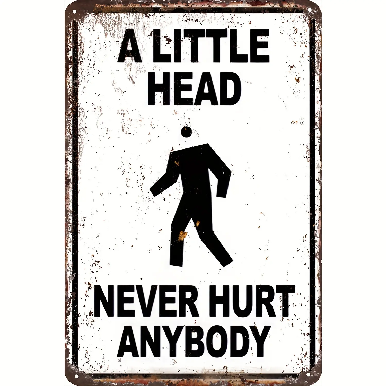 Funny Adult Novelty Wall Art Decor - A Little Head Never Hurt Anybody - Aluminum Sign, Vintage Plaque Decor, Metal Poster for Home Bar/Room/Farmhouse/Shed/Garage, Ridiculous Humor Jokes Funny Warning Notice Aluminum Metal Sign Plate 2025 fashion