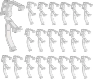 Blulu 20 Pieces 2 Inch Clear Valance Clips Hidden Window Mini Blind Clips for Wood or Faux Wood Horizontal Blinds
