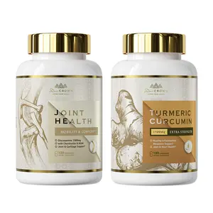 Dr. CROWN Advanced Joint Comfort Bundle with Glucosamine, Chondroitin, MSM & Turmeric Curcumin Complex for Strength & Flexibility
