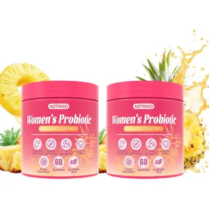 Pineapple Flavor Feminine Probiotic Gummies | With Slippery Elm Prebiotic & Lactobacillus | Supports pHBalance & Dryness Relief | 60 Count Summervibes