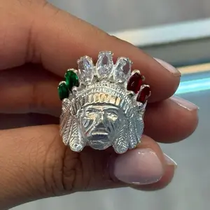 925 Silver, Indio Ring With Cz Mexican