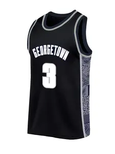 Men's 3 Black Embroidered Basketball Jersey, Casual Short Sleeve Vest, Fitted Long Clothing, Summer Sportswear, Letter Pattern, Embroidery Basketball Jersey