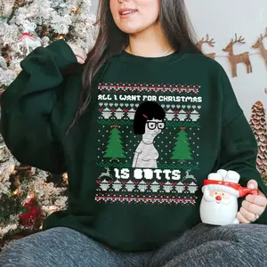 All I Want for Xmas is 8utts Ugly Christmas Shirt, Tina Belcher from Bob's Burgers Christmas Shirt, Bob's Burgers Lovers Shirt, Christmas Ugly Shirt