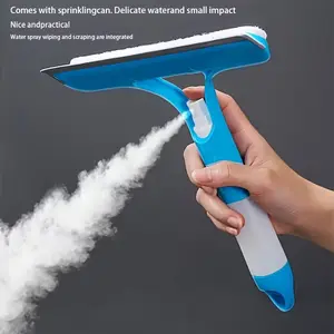 Three-In-One Glass Cleaner Set, Scraper + Squeegee + Brush + Spray Design, Efficient Home Window Mirror Car Windshield Cleaning Tool