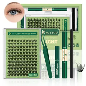 KEYYOU Natural Lash Clusters  Wispy D Curl EyeLash Extension Kit Waterproof Long-Lasting Lash Extension  Easy DIY At Home TikTok Shop SpringGlowUp