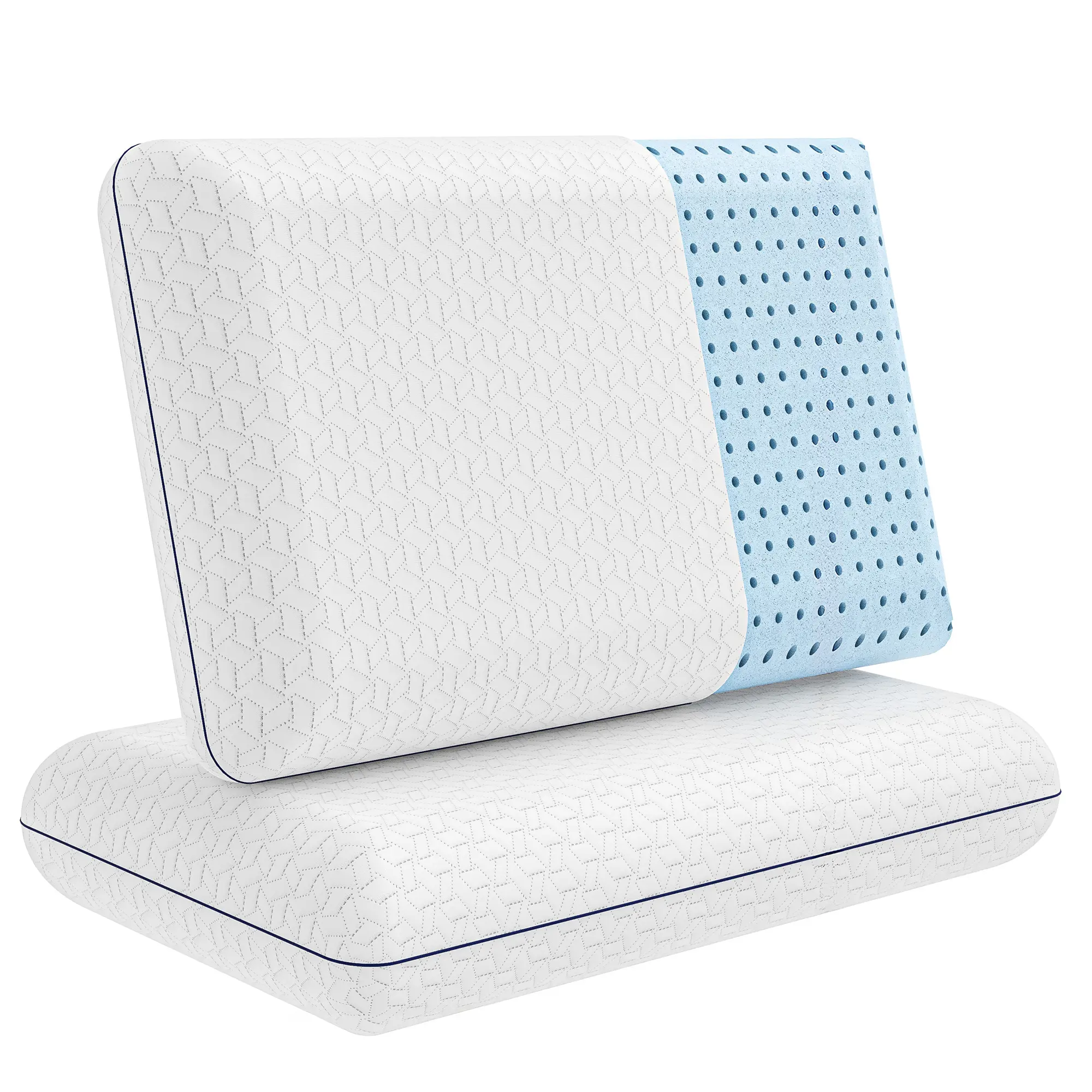 Vaverto Durable Memory Foam Cervical Neck Pillow - Gel-Infused Cooling, Breathable Viscose Cover, CertiPUR-US Certified Orthopedic Support, Cushioning for Sleeping