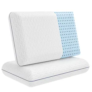Vaverto Memory Foam Pillow with Gel-Infused Cooling, Breathable Viscose Cover, CertiPUR-US Certified Orthopedic Support