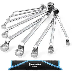 Hardware supplies DURATECH Offset Box Wrench Set, Metric, 9-Piece, 6-23mm, 75-Degree, CR-V Steel, Organized in Rolling Pouch