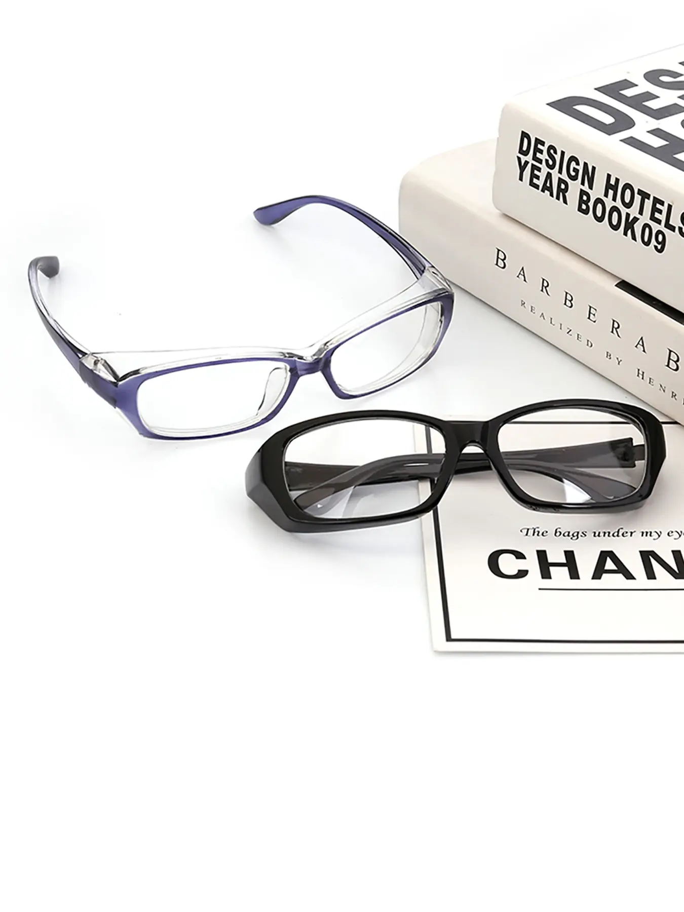 【2-Pack】small Frame Stylish Safety Glasses with Decorative Lenses, Lightweight Frames, Suitable for Daily Use and Work, Sporty Fashion Accessory Eyewear for All Seasons, Lightweight Glasses
