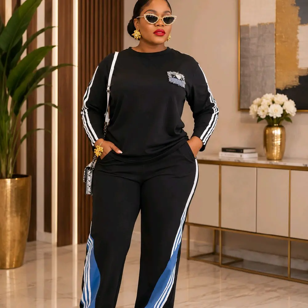Cotton Fabric 2-Piece Set, Note: Runs Big