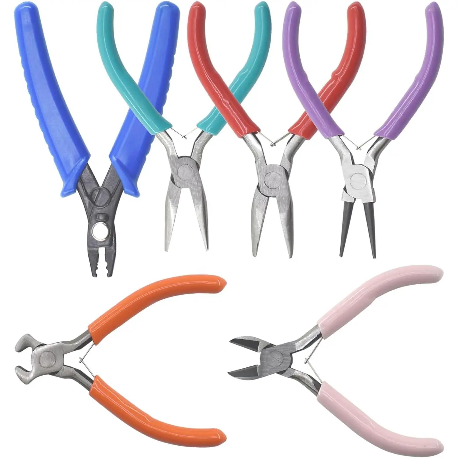 6 count  Making Kit: Pliers, Wire Cutters, Crimping Pliers & More for Necklace, Bracelet & Earrings Making or Repairing