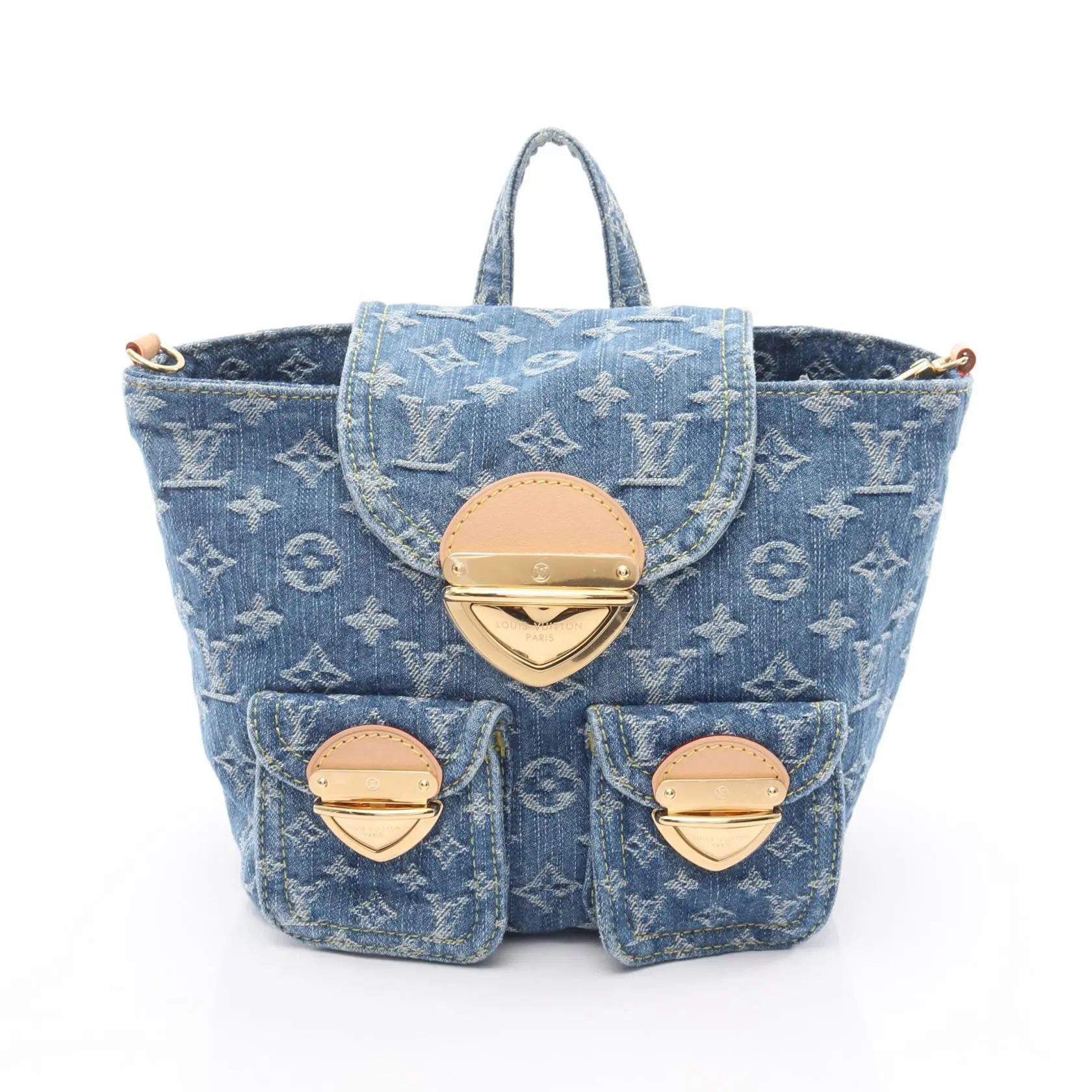 Pre-owned Louis Vuitton Denim Tote Bags Venice Monogram Backpack