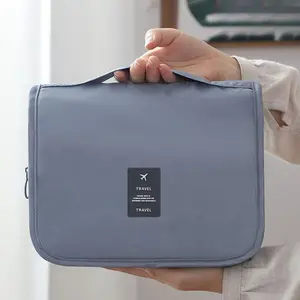 Simple Travel Waterproof Makeup Bag Portable Large Capacity Makeup Pouch Hook Bag Toiletries Cosmetic Organizer Bag
