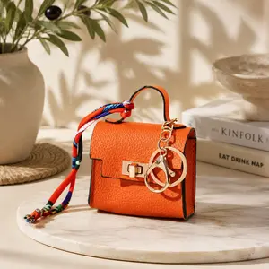 1PCS Mini Kelly Bag Charm - High-Quality Durable PVC Keychain, Compact Stylish Purse Accessory for Storing Earphones, Lipstick, Purse Accessories