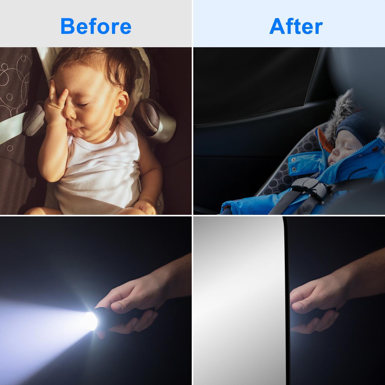 4-Pack Magnetic Car Window Shades, 100% Blackout Privacy Curtains for Car Camping & Travel, UV Protection Universal Fit