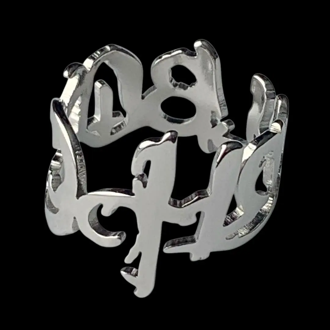 Lil Peep Hellboy Ring - Polished Stainless Steel Wraparound Name Ring in Sizes 6-12 - Mirror Quality Shiny Reflective Surface - Scratch Free & Fade Resistant