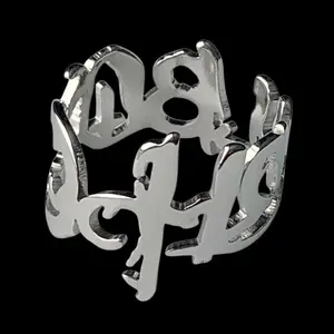 Lil Peep Hellboy Ring - Polished Stainless Steel Wraparound Name Ring in Sizes 6-12 - Mirror Quality Shiny Reflective Surface - Scratch Free & Fade Resistant