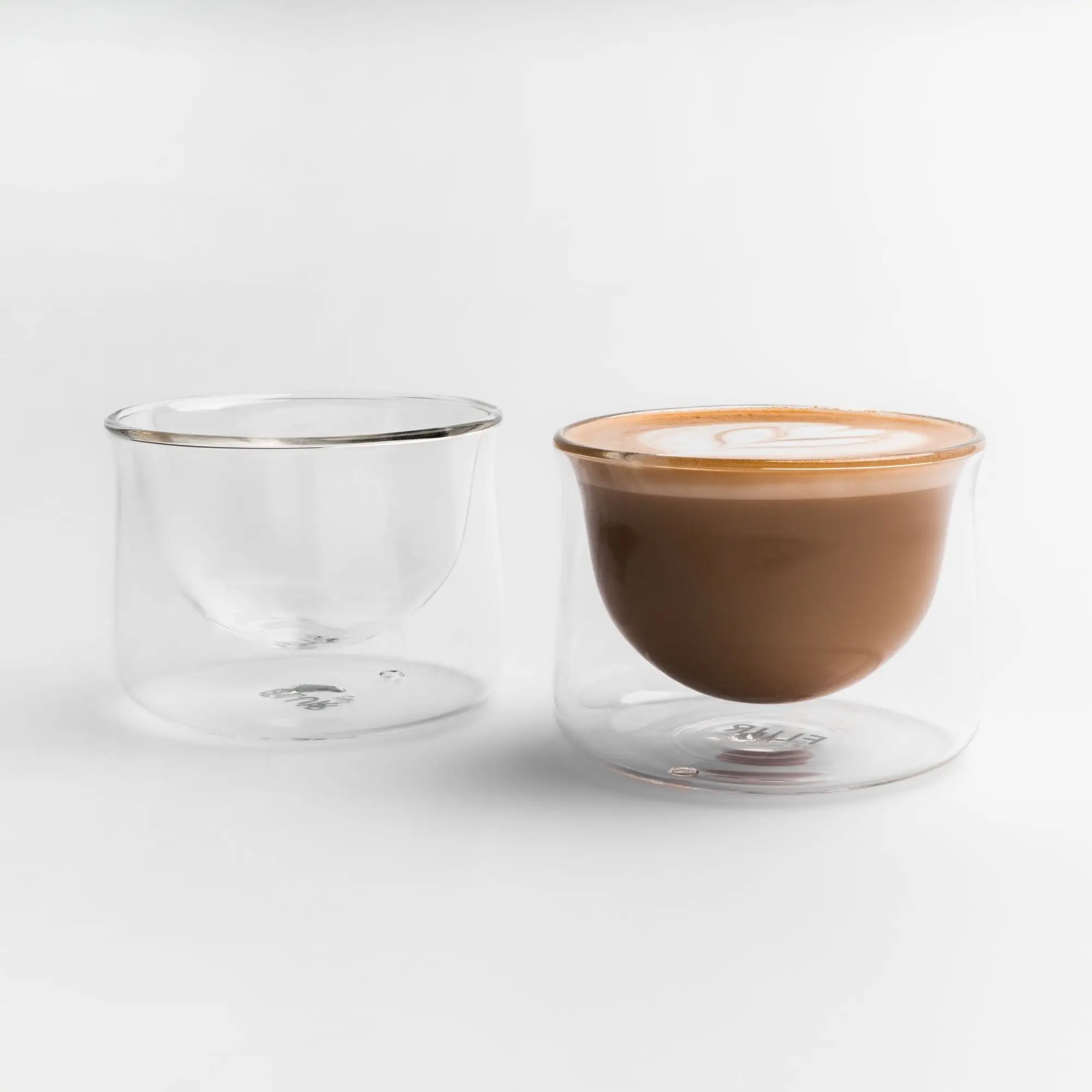 FLUR Latte Glasses (Set of 2) – Perfect for Latte Art, Lattes, Cappuccinos, Affo...