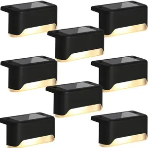 Solar Deck Lights Outdoor Waterproof 8Pack, Solar Powered Step Lights for Outside Stairs, Step, Fence, Yard, Patio, and Pathway
