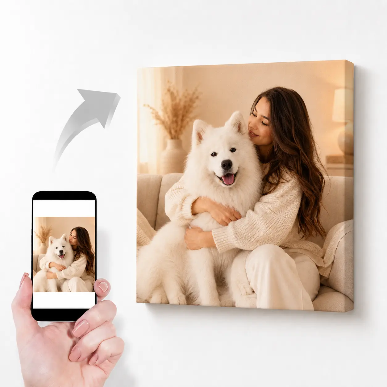 Custom 1:1 Framed Photo Canvas Prints, Personalized Digital Wall Art Turn Your Photos into Lasting Keepsakes for Home Decor, Wedding Anniversaries, Personalized Gifts & Memorials