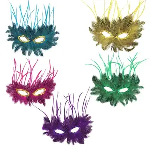 New Brazilian Carnival Feather & Sequin , Sexy Half Face Eye  for Masquerade & Festival Party domino