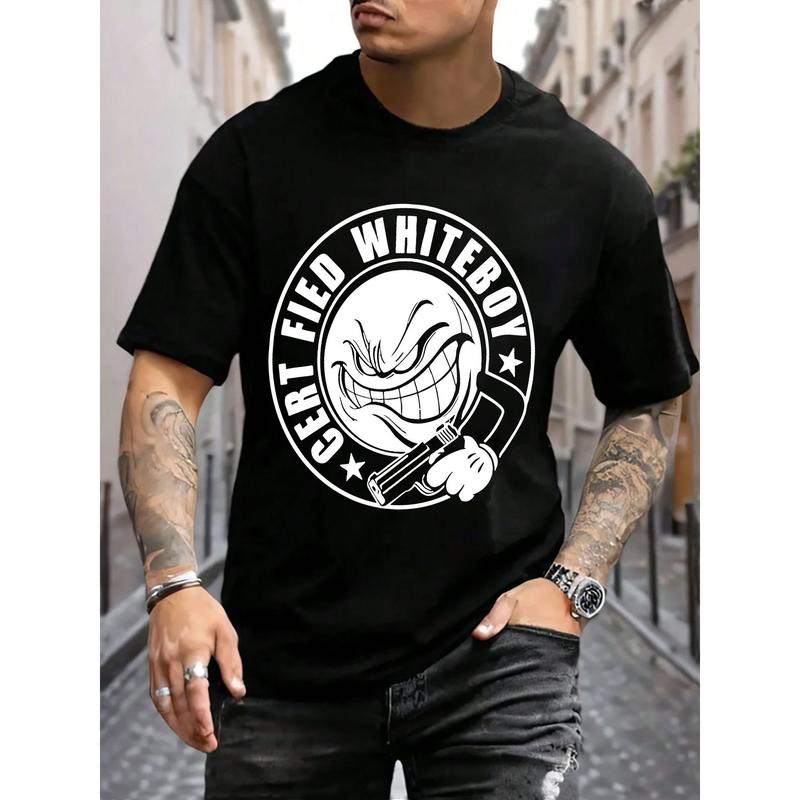 Men'S T-Shirt, CERT FIED WHITEBOY T-Shirt, Urban Casual Short Sleeved Round Neck T-Shirt, Suitable for Summer, Spring, And Autumn, Men'S Summer Clothing T-Shirt, Gift Top, Holiday T-Shirt, Moderate Thickness, Unisex T-Shirt