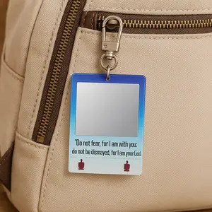 Acrylic Mirror Keychain - Reveals Hidden Image Under Light, Gradient Blue Design