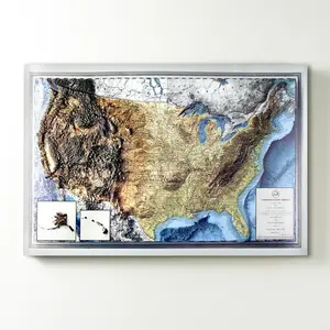 USA 3D Frameless Map Large