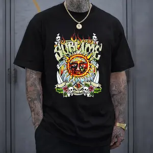 Sublime Sun Logo Graphic T-Shirt, Vintage Ska Punk Reggae Band Tee, 40oz Freedom Album Artwork Shirt, Classic 90s Music Merch, Unisex Oversized Graphic Tees, Top Men's and Women's Clothing