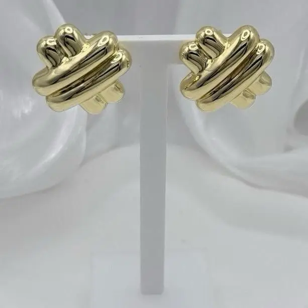 1435 Style 14K Gold-Plated Chonky Post Earrings, High-Quality, Water-Resistant, Durable Jewelry