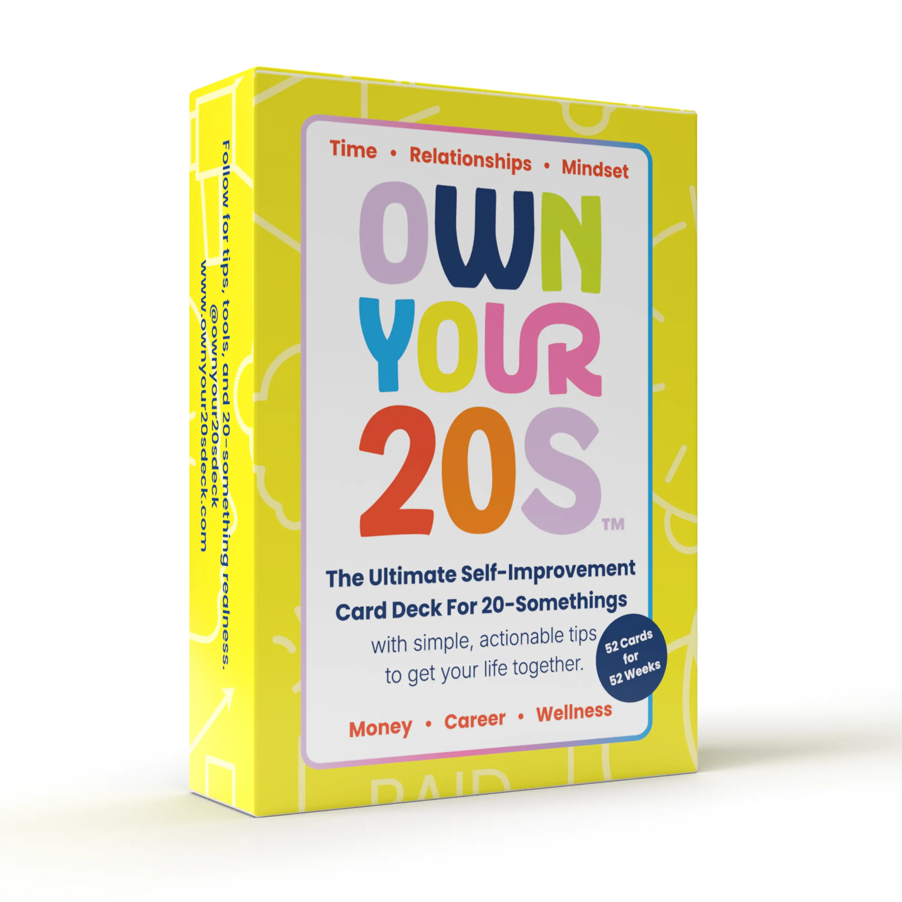 Own Your 20s – 52‑Week Adulting Challenge Deck for 20‑Somethings | Boost Wellness · Career · Money · Time · Mindset