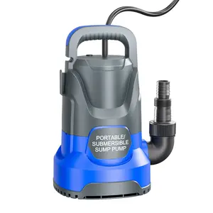 Submersible Water Pump Thermoplastic Portable Outdoor Sump Pump for Pool Basement 110 Volts Corded Electric Efficient Drainage Universal Adapters