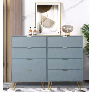 4 Drawer Dresser, Drawer Chest, Tall Storage Dresser Cabinet Organizer Unit with Metal Legs (Blue Set of 2) Upholstered Oak Armrest Lounge Chair