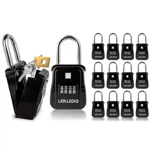 Lion Locks 1500 Key Lock Box with Code - Lockbox for Keys Outdoor, Realtor Lock Box for Short-Term Rentals, Holds 5 Keys (12 Pack)