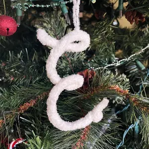 Christmas Tree Ornament, Personalized Knitted Letter Ornament, Custom Knitted Initial Ornament, Initial Wall Art, X-mas Decoration