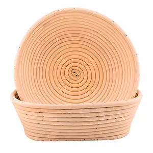 10" Oval and 9" Round Bread Basket for Homemade Sourdough Bread - Proofing Baskets with linen liners and Bread Baking Guide