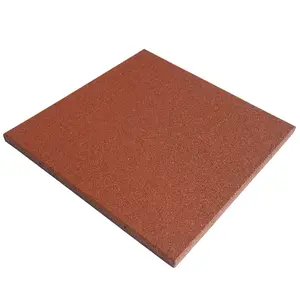 Rubber-Cal "Eco-Sport" Interlocking Flooring Tiles - 1in x 20in x 20in - Rubber Tile - Red