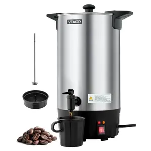 VEVOR Commercial Coffee Urn, 60 Cup 9 L Hot Beverage Dispenser with Dripless Faucet, Quick-Brewing Stainless Steel Large Commercial Coffee Maker, for Catering, Business, Party, Church Restaurant