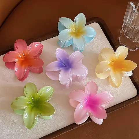 Cute Flower Design Hair Claws, Casual Versatile Hair Accessories for Women, New Minimalist Headwear for Thick Hair, Flower Claw Set, Floral Hair Clips, Decorative Hair Clips