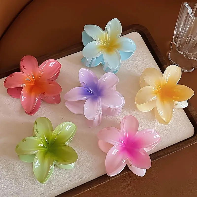 Cute Flower Design Hair Claws, Casual Versatile Hair Accessories for Women, New Minimalist Headwear for Thick Hair, Flower Claw Set, Floral Hair Clips, Decorative Hair Clips