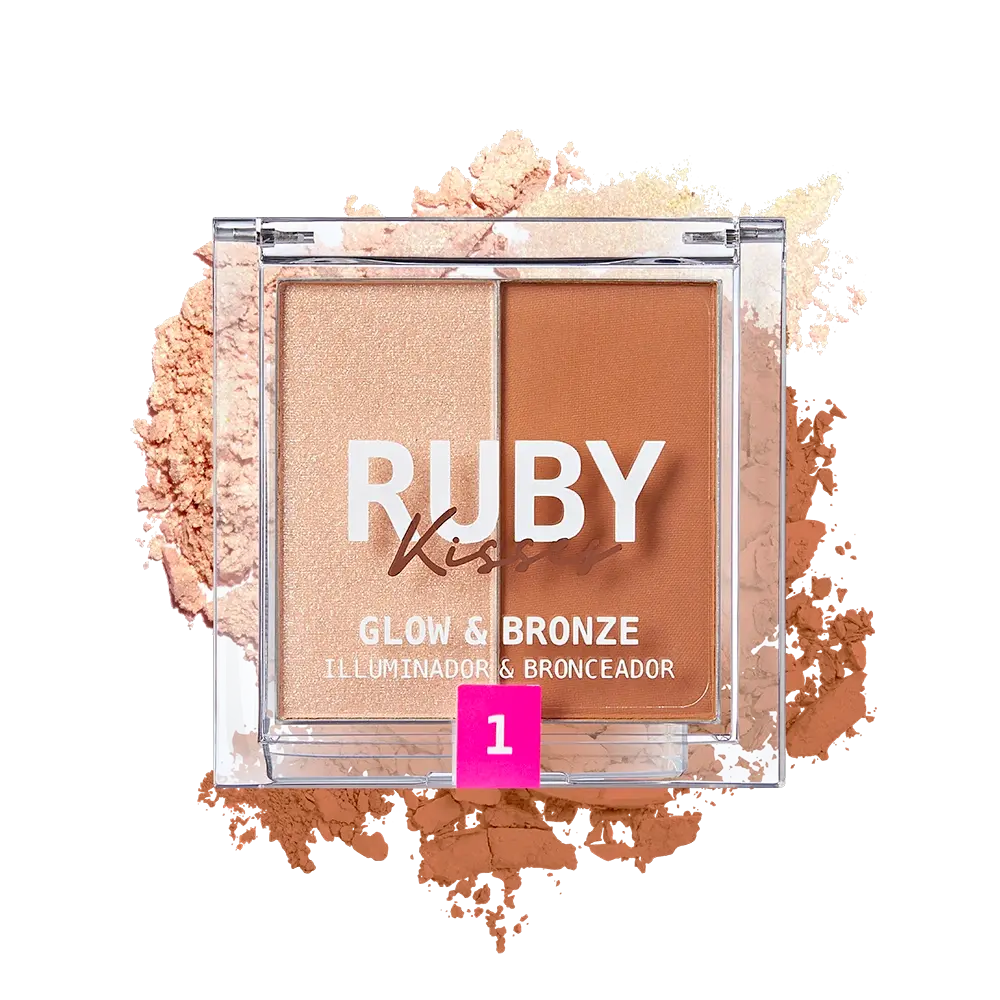 Ruby Kisses Glow & Bronze Highlighter Bronzer Duo Ruby Kisses Glow & Bronze Highlighter Bronzer Duo
