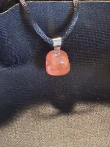Daily Wear Stone Pendant – Silk Rope Necklace