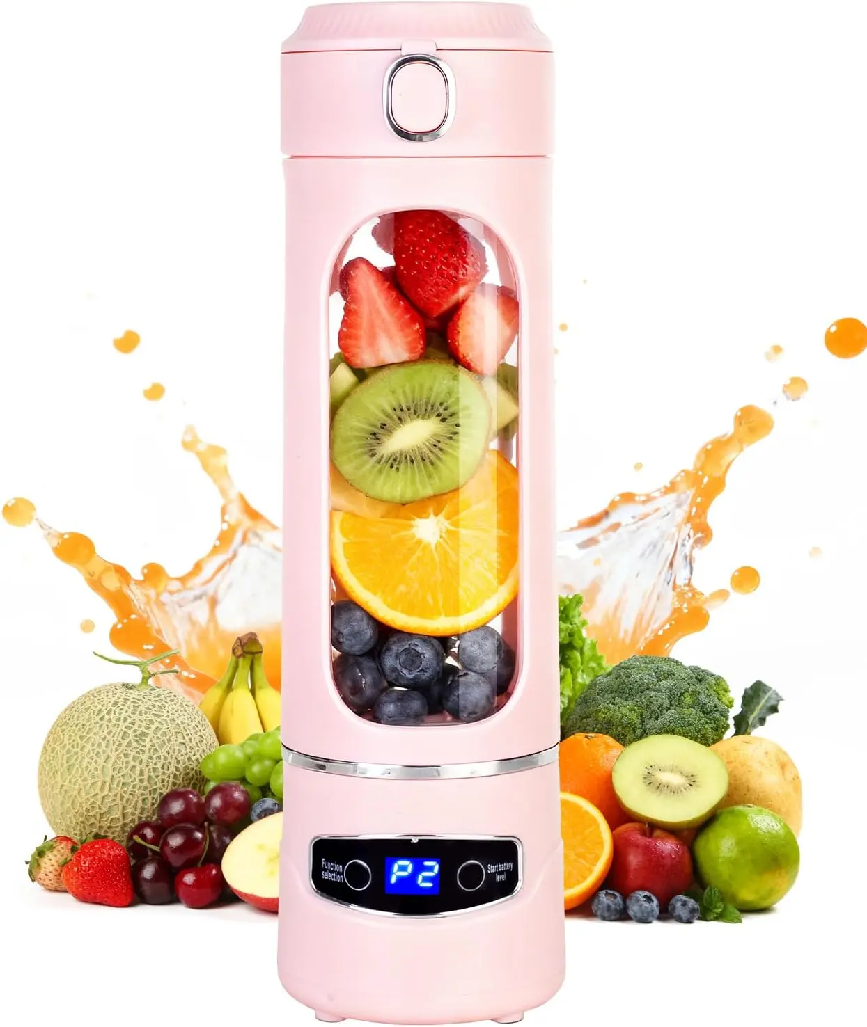 Personal Portable Blender - Smoothies & Shakes - 20Oz/600ml Large Capacity High Power Cordless Blender (Pink)