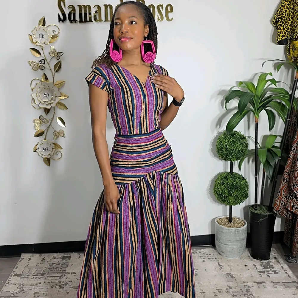 African Ankara Dress for Women, Vibrant Printed Casual Party Wear, Breathable Cotton Traditional Ethnic Dress