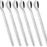 9 Inch (220 mm) Premium 18/10 Stainless Steel Long Handle Spoons with Smooth Edge, Christmas Thanksgiving Bar Kitchen Utensils for Milk Tea Cocktail Coffee Stirring, Set of 6