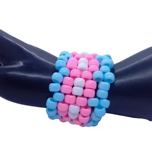 Trans Kandi Cuff-EDC Pony Beads Bracelet-Show Your Pride and Support - Made-to-Order