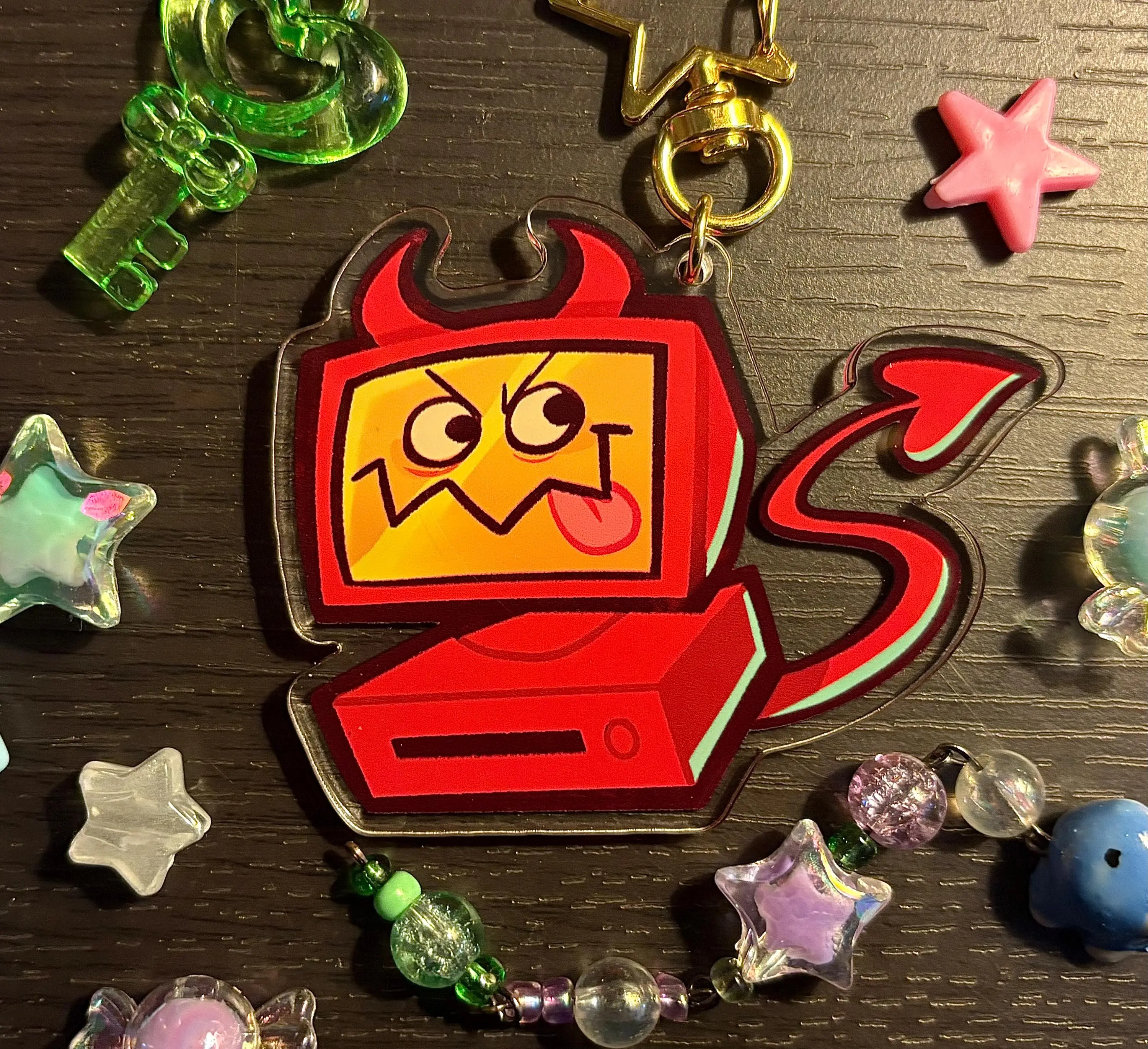 Edgar Keycharm - Edgar Electric Dreams Reversible Acrylic Charm Keychain, Keyring Cute Accessory, Fun Charm For Backpack Or Purse | High Quality and Customer Favorite Items